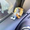 PVC Sleeping Tom and Jerry Car Ornament, Sweet Sleep Dolls for Car Interior Decoration, Cute Cartoon Dashboard Figurine