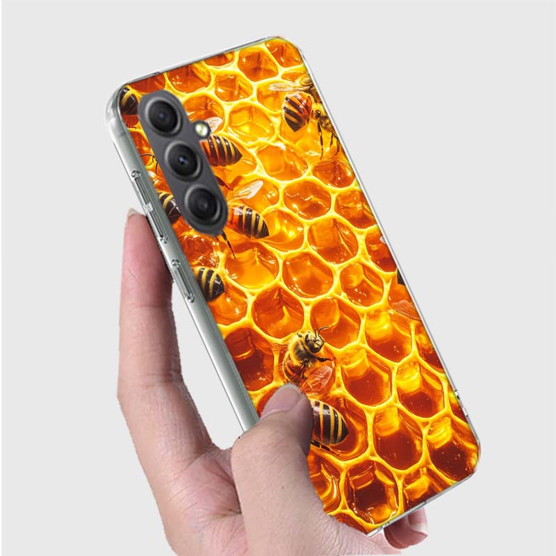 Bees and Honey in the Honeycomb Phone Case for Samsung A16 A26 A36 A56 A17 A37 A57 A07 A06 A02S A03 A04S A05S Galaxy Note 20 10