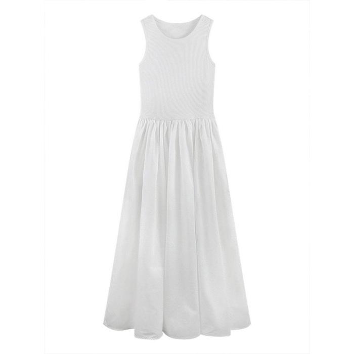 2026 Black Hepburn-Style French Sleeveless Spaghetti Strap Long Dress for Women - Spring/Summer L