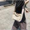 2024 Japanese Ins Canvas Retro Women's Shoulder Bag with Frayed Edges