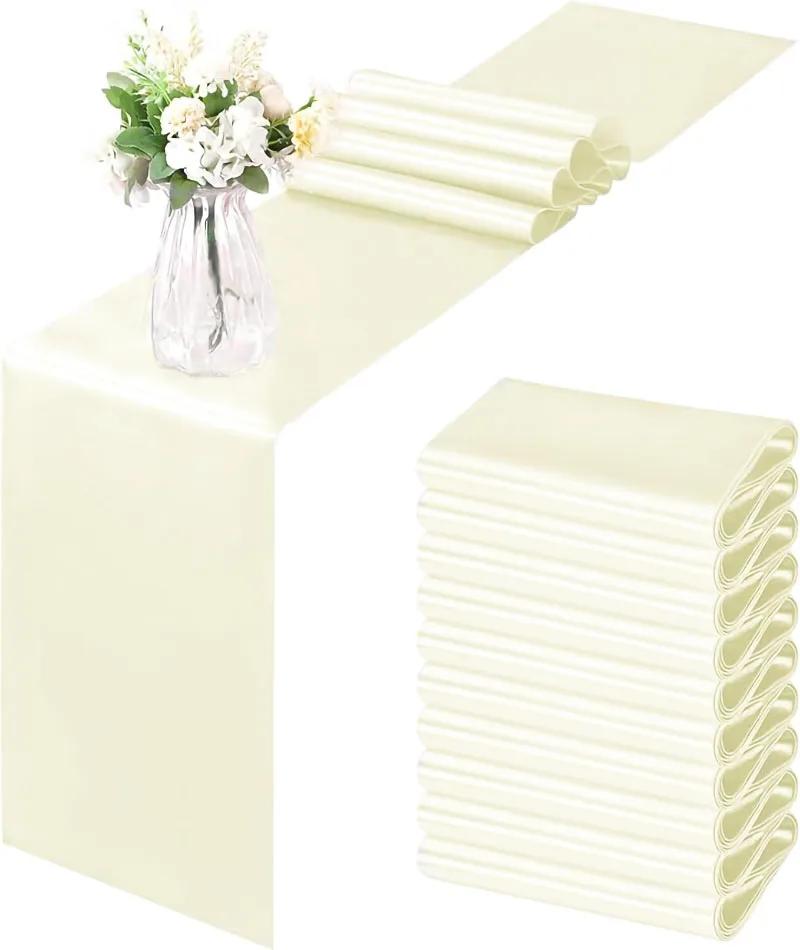 2-10PCS Satin Table Runner 30x275cm For Wedding Party Events Decoration Birthday Parties Banquets Decor Graduations Engagements