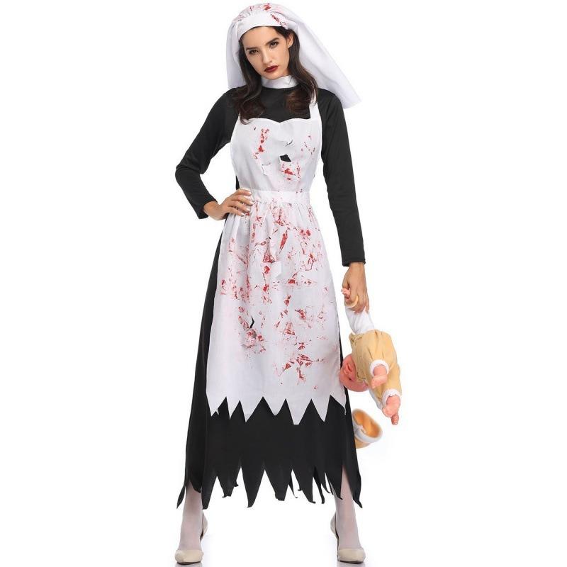 Halloween Horror Nun Costumes, Vampire Nuns, Cosplay Uniforms, Masquerade Costumes