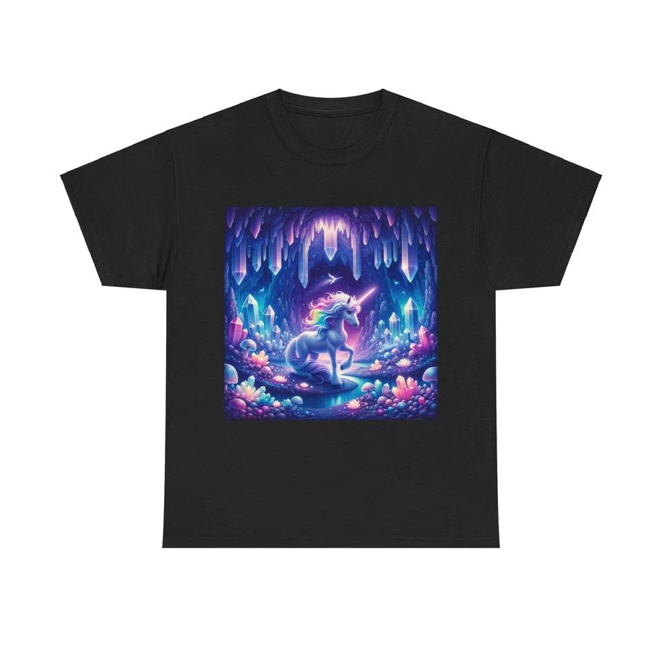 Unisex Adult T Shirt Unicorn Mystical Realm Glowing Crystals Art S