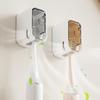 Toothbrush Holder Wall-Mounted Punch-Free Toothbrush Rack Dustproof Bathroom Electric Toothbrush Organizer