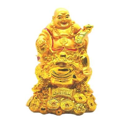 Buddha auf Frosch Idol Statue Schauobjekt Glück und Geld Reichtum Sitzendes Idol für Heimdeko Wohnzimmer Schlafzimmer Bürotisch Dekorativ Diwali Geschenke