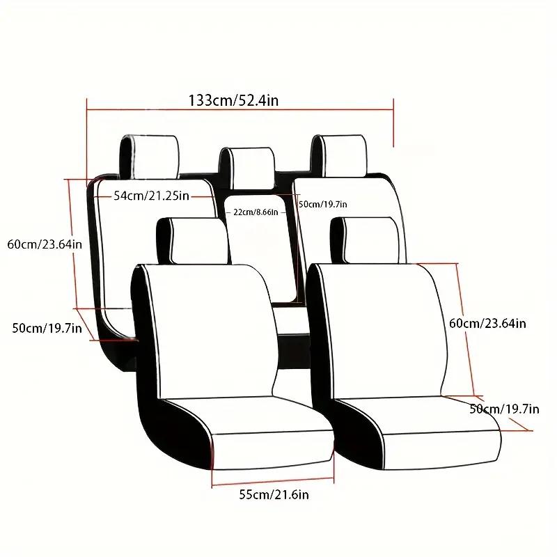 5-seater Full Set Premium Breathable Ice-Knit Car Seat Covers - Built-in Lumbar Support ,All-Season Universal Fit for Most Cars