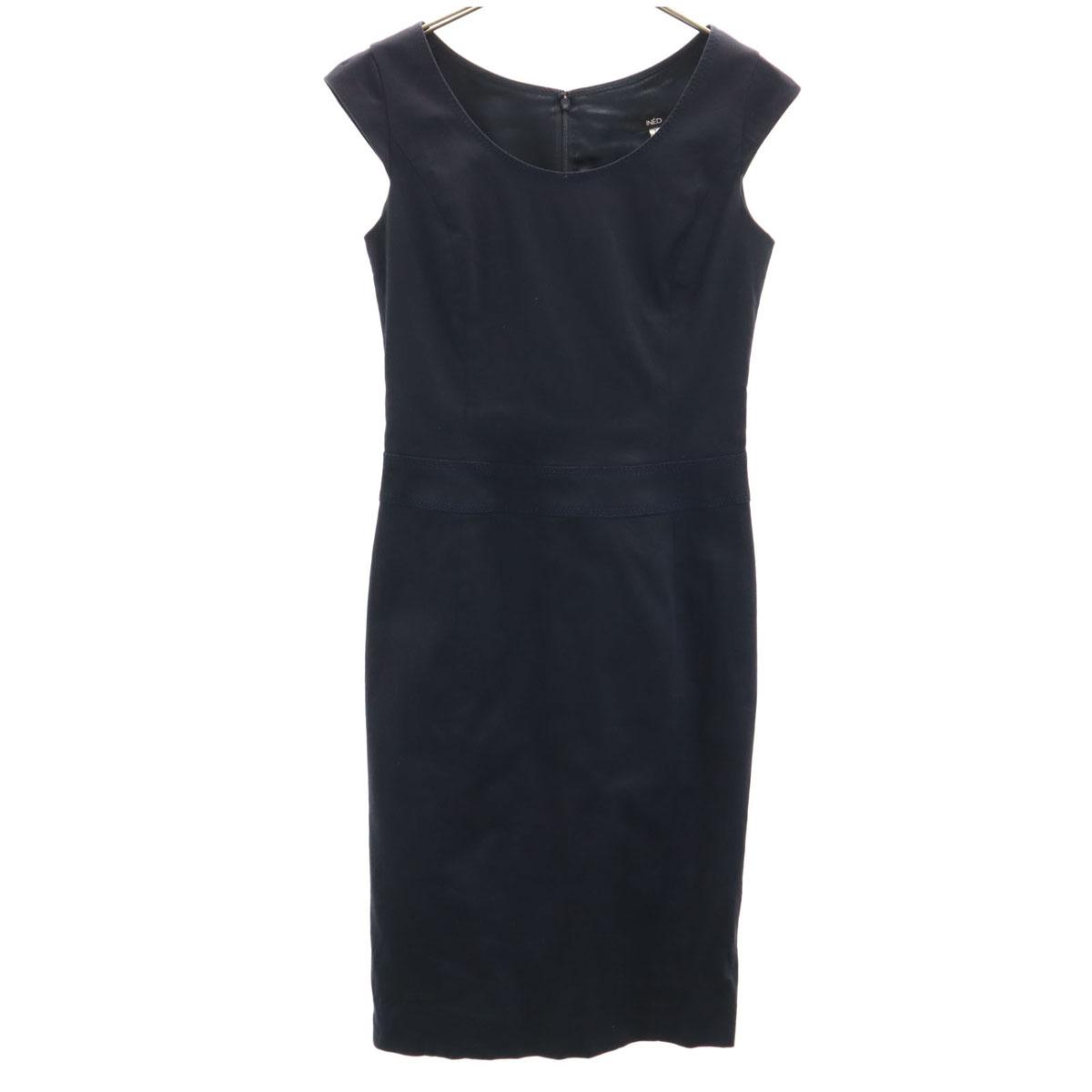 

INED made in Japan No sleeve Knee-length dress 7 Navy Women Used