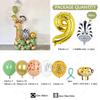 58pcs Wild Jungle Party Theme Gold Number 1-9 Balloon Garland Kit Birthday Baby Shower Gender Reveal Party Supplies Decorations