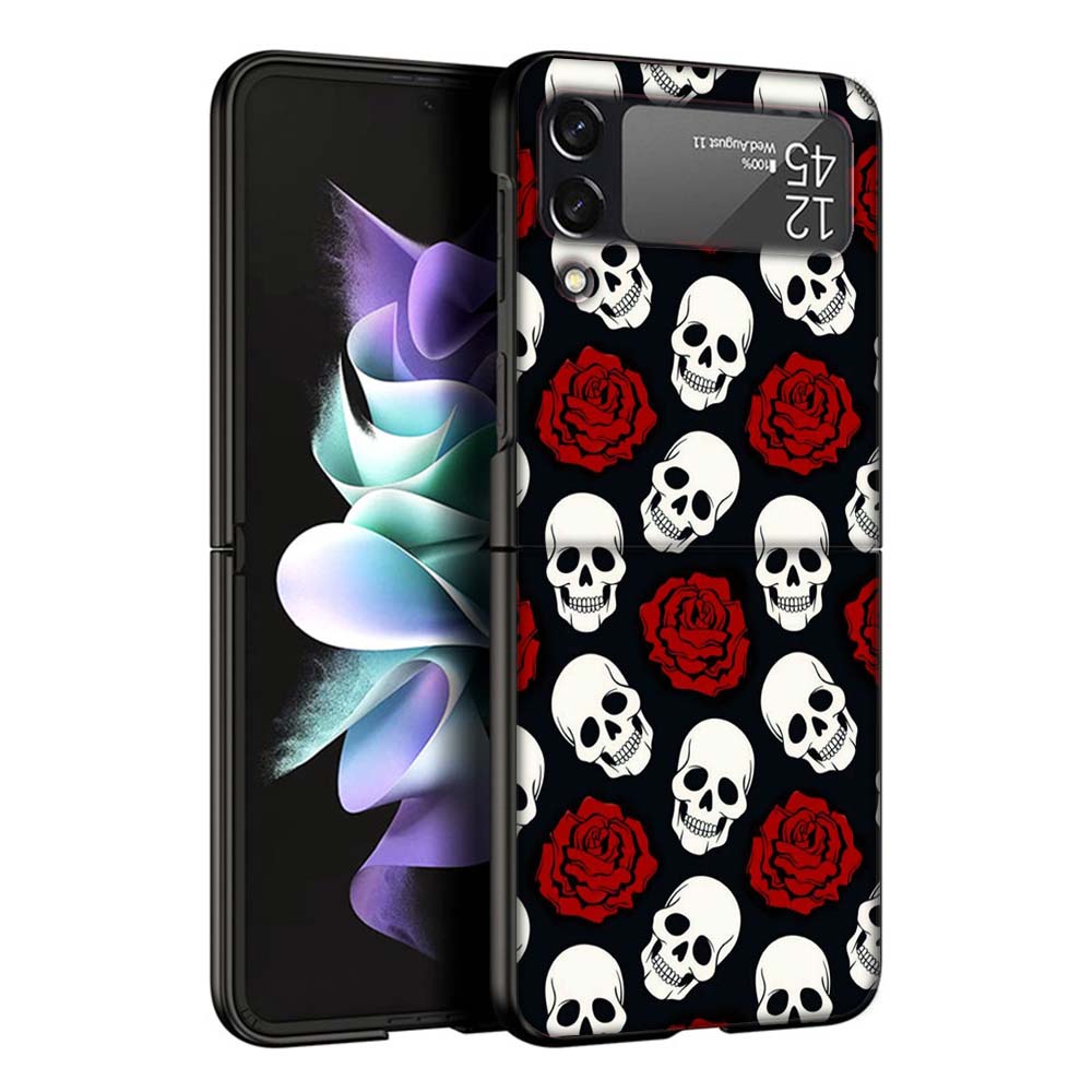 Human Skeleton Red Rose Phone Case For Samsung Galaxy Z Flip7 Flip6 5G Flip5 Flip4 Flip3 ZFlip 7 6 3 4 5 Shockproof Back Cover G