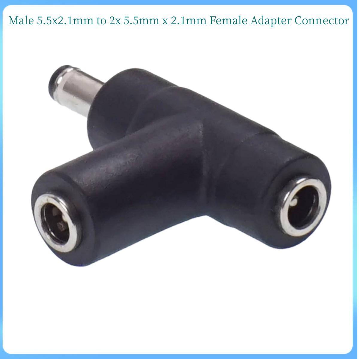 

5.5mm 12V DC Adapter: 1 Male to 2 Female (5.5*2.1mm) Splitter for Monitors and Computers 5.5mm Adapter 12V DC 1 Male to 2 Female