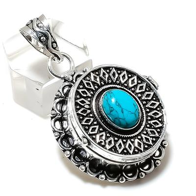 Přírodní tyrkys Santa Rosa 925 Sterling Silver Přívěsek 1,77" G1A33