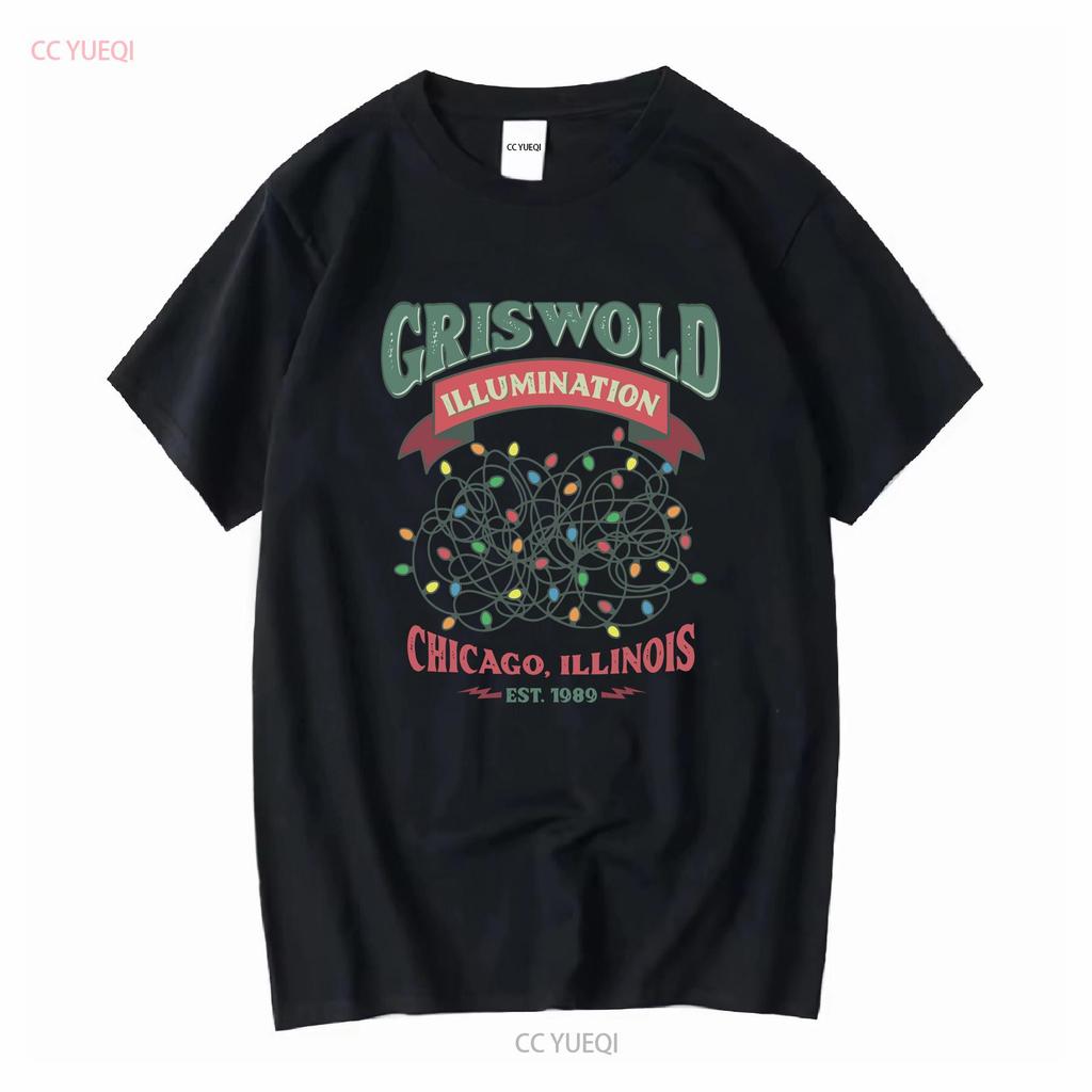 Griswold Illumination T-shirt Śmieszny Świąteczny Imprezowy Załoga Światła Film długi lub krótki rękaw vintage Prany moda Miękki