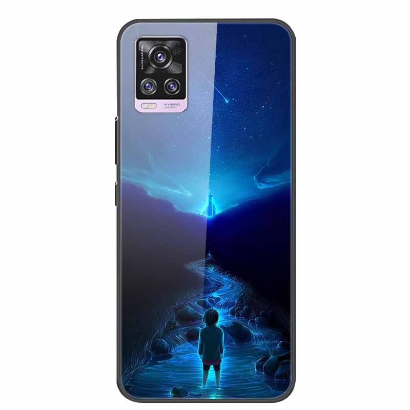 For Vivo V20 Pro Phone Case V 20 Pro Soft Bumper Tempered Glass Hard Back Covers Cases For Vivo V20 Pro Case 6.44" Coque Fundas
