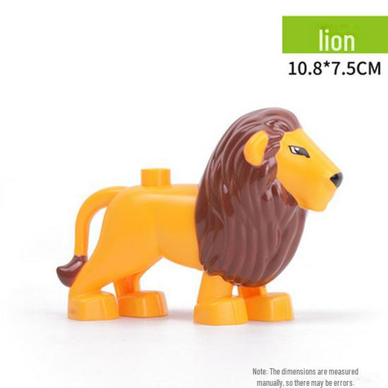 Lego-Compatible Large Animal Accessories Building Blocks for Kids' Prairie, Ocean, Jungle Simulations, Ages 3+