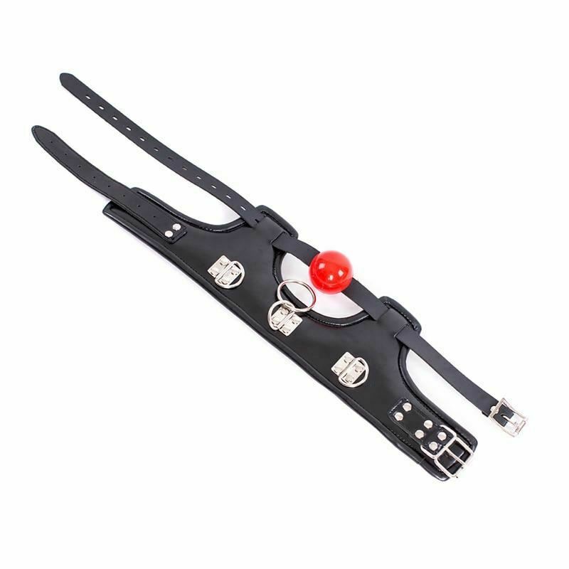 Soft Padded Collar Head Harness With Red Ball Gag  Toys Collars & Leashes