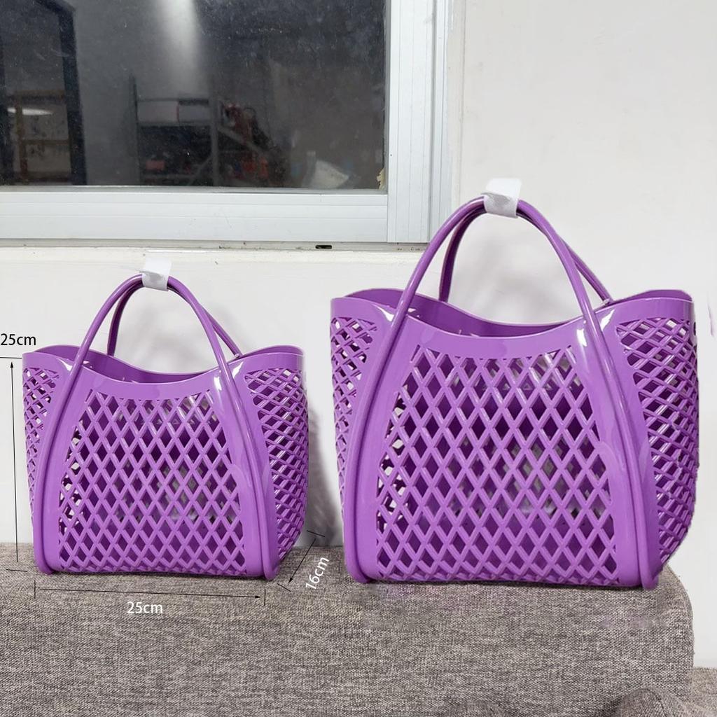 Měkký plastový domácí koš obdélníkový koš na zeleninu přenosný velkokapacitní nákupní koš do supermarketu přenosný koupelový koš