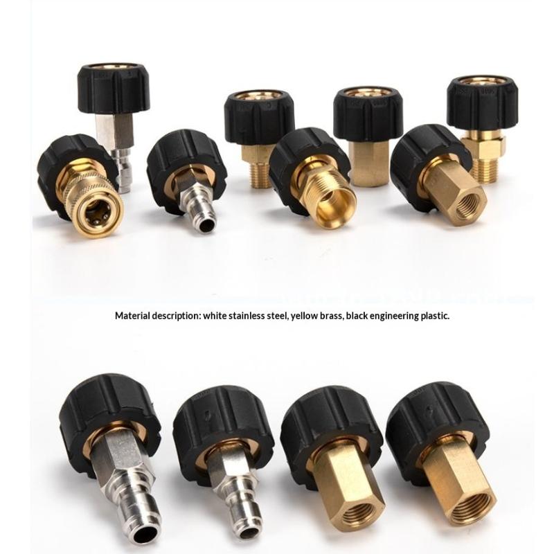 1Pcs Spray Sprinkler Quick Connector, Quick Release M22-14Mm/15Mm To 3/8 And 1/4 Inch Pressure Washer Adapter,