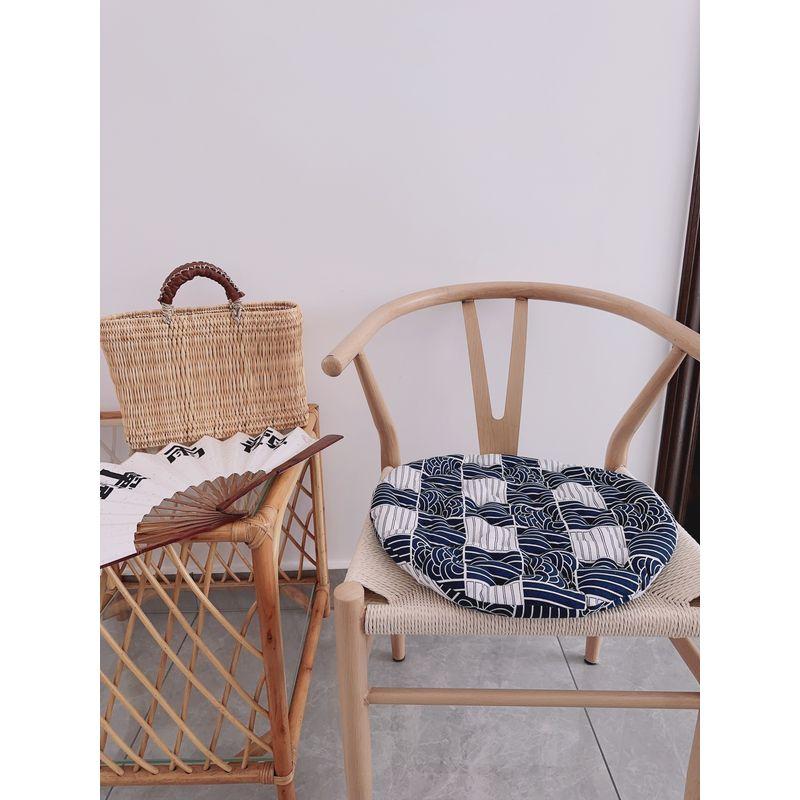 

Ручной работы Минималистичный в японском стиле Хлопково-льняная ткань Подушка-футон Татами Балкон Эркер Мат для кровати Гостевой дом Круглая подушка-кекс Ультратонкая Round Pie Pad (Square Wave) About 42cm in diameter