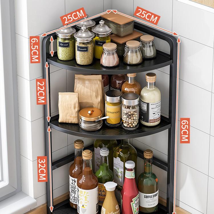 Corner Kitchen Storage Rack - Triangle Seasoning Organizer