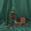 Dark Green & Wine Red Solid Color Christmas Photo Backdrop for Live Streams & Kids Photography