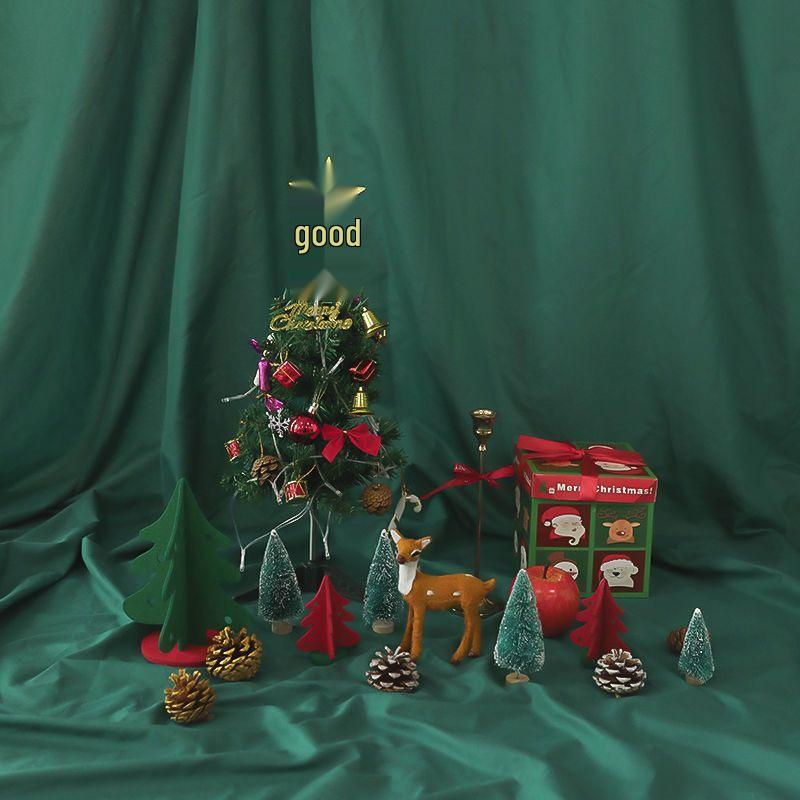 Dark Green & Wine Red Solid Color Christmas Photo Backdrop for Live Streams & Kids Photography