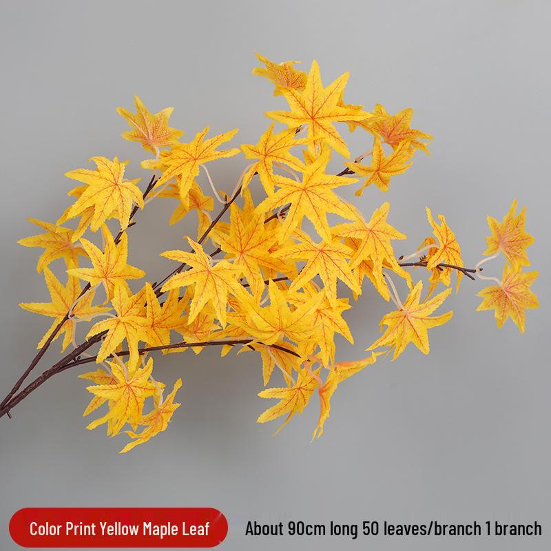 Artificial Red Maple Leaf Branch for Decoration and Landscaping