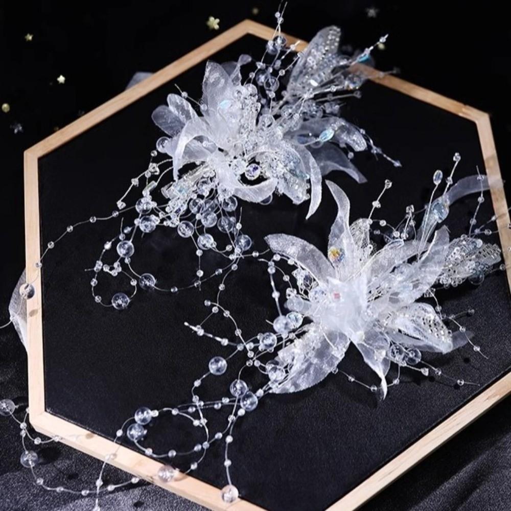 Elegant Pearl Hair Hoop Luxury Decorative Clips Sweet Crystal Hairclips  Birthday