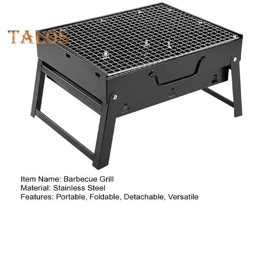 Portable BBQ Grill Stainless Steel Easy To Use Removable Grid Foldable Charcoal Grill for Outdoor Picnic Garden Camping