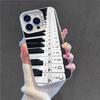 Black White Music Piano Keys Notes Phone Case For IPhone 16 15 14 13 12 11 Pro Max X XR XSMAX 8 7 Plus Matte Shockproof Back