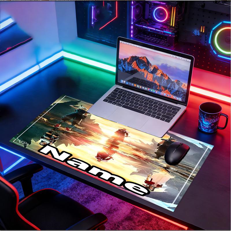 Custom Name Personalized Final Fantasy Pattern Mousepad, Laptop PC Desk Mat, Decorative Desk Mat for Home Keyboard Pad Gift
