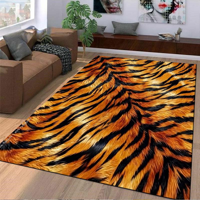 Teppich mit Tigerstreifenmuster Rutschfester Teppich geeignet für Sofas im Wohnzimmer und Schlafzimmer