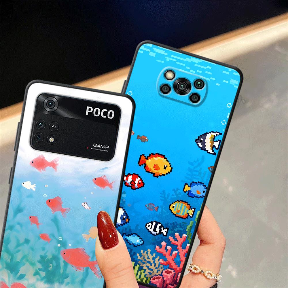 Cartoon Cute Fish Case for Xiaomi Poco F8 X3 X4 X5 X7 Pro M3 M4 M7 M5 C50 F1 F3 C71 C61 C75 Funda Phone Cover