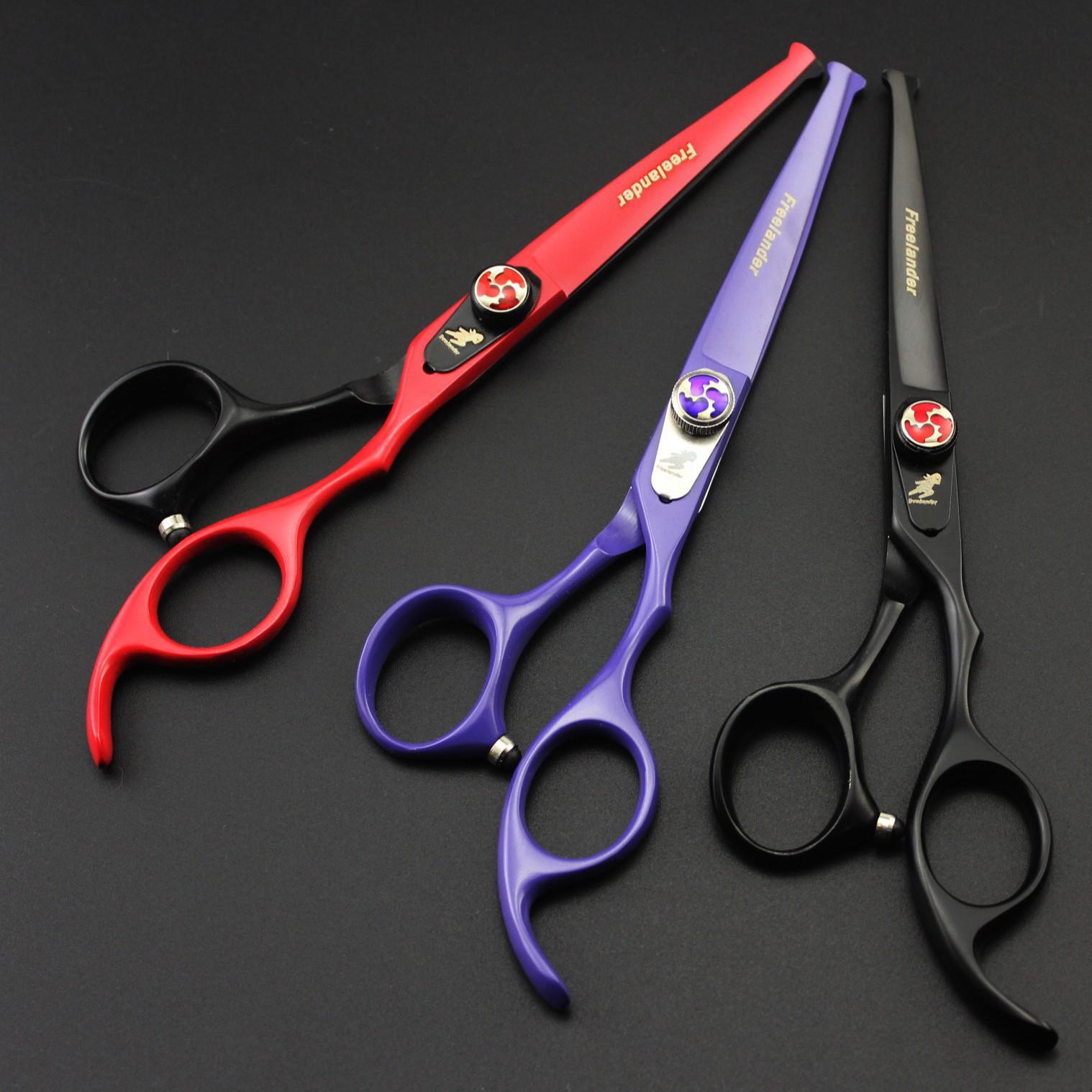 6.0-Inch Painted Flame Hairdressing Scissors Set – Straight, Thinning, and Round Head Baby Shears Black Thinning