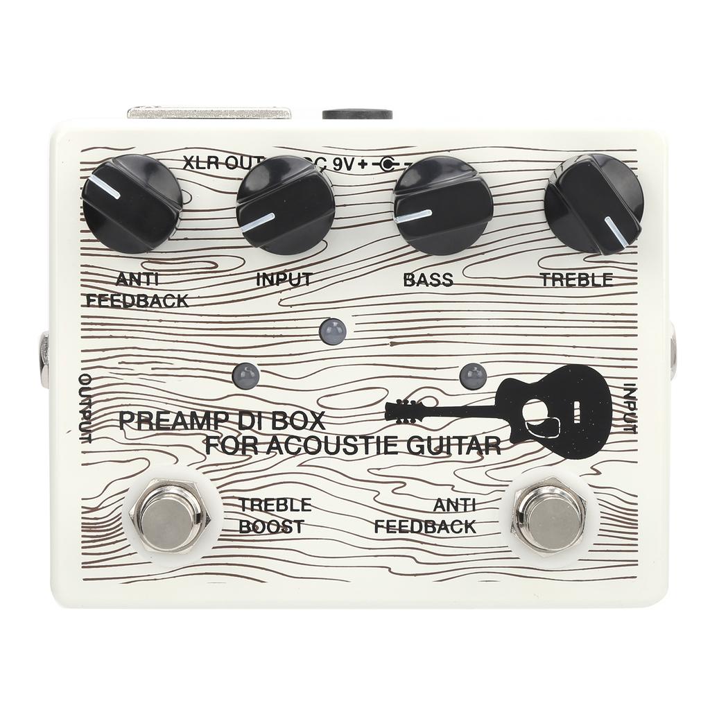 Pedal Electric Preamp for Guitars Portable with LED Indicator Aluminium Alloy Instrument Equipment