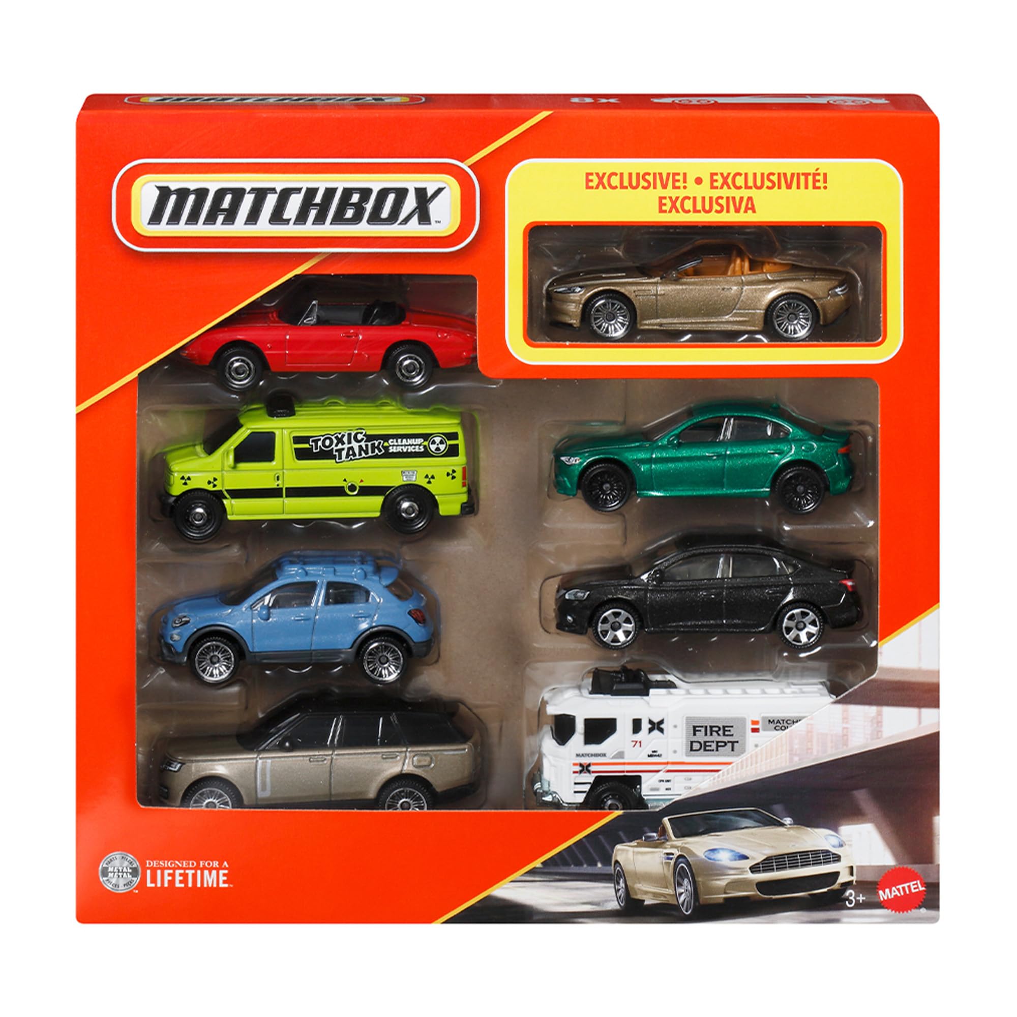 Matchbox Assorted Vehicle Miniature Ages HVR81 8-Pack Toys, Cars, 3+, Multi-color
