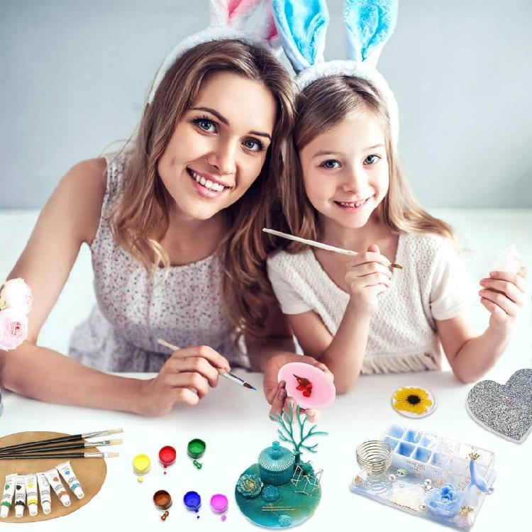 3pcs Epoxy Resin Molds Geometry Tray Coaster Silicone Mold DIY Crafts Tool