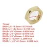 10Pcs Brass Hex Lock Nuts BSP 1/8" 1/4" 3/8" 1/2" 3/4" 1" Hexagonal Shank Cap Flange Nut Female Thread Water Tank Joint