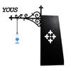 Retro Wrought Iron Wall Bracket Vintage Hanging Stand, Decorative Hook Rack for Small Iris Top Decoration Ornaments, Black Display Holder