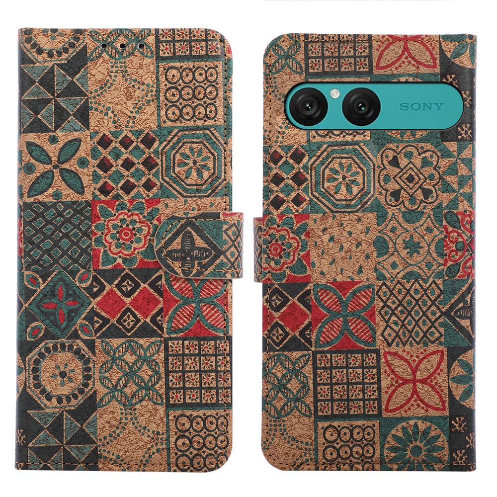 For Sony Xperia 10 VII Leather Wallet Case Bohemian-style TPU PU Phone Cover with Stand