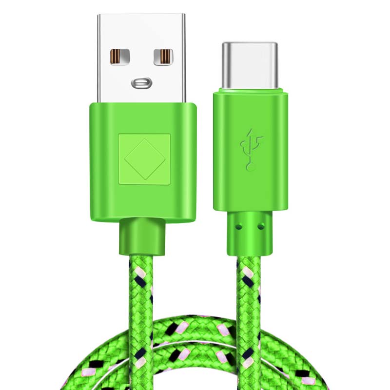 1M/2M/3M Nylon Woven Type-C Data Cable 3A Fast Charging USB-A Cord Charger For Samsung Xiaomi Huawei Phone Charger Wire