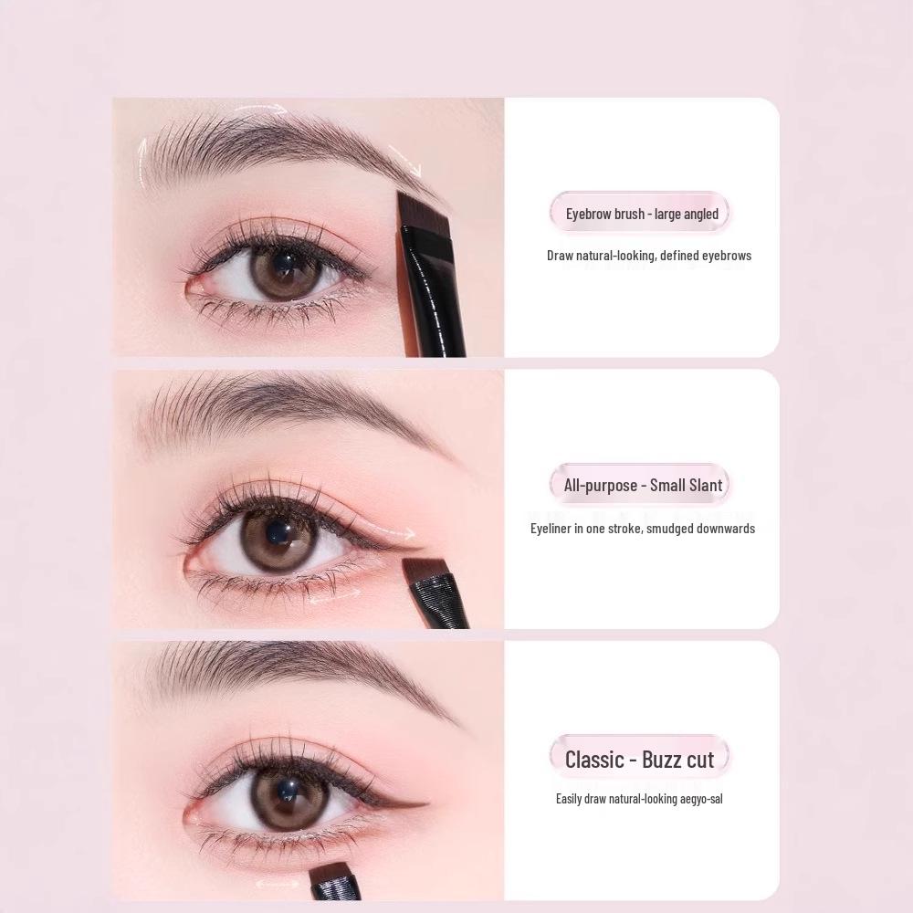 Ultra-Fine Flat Head Angled Eyeliner & Eyebrow Brush - Portable Makeup Tool with Single Free Shipping