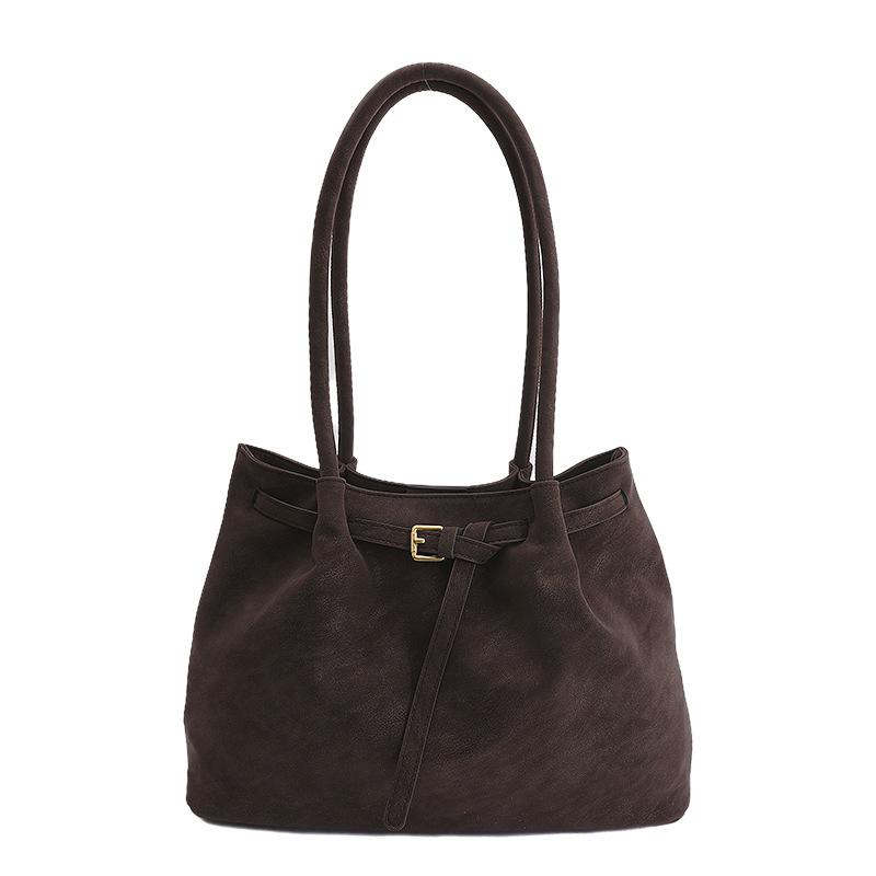 

Women s bag retro shoulder bag solid color large capacity tote bag spring commuter shoulder bag