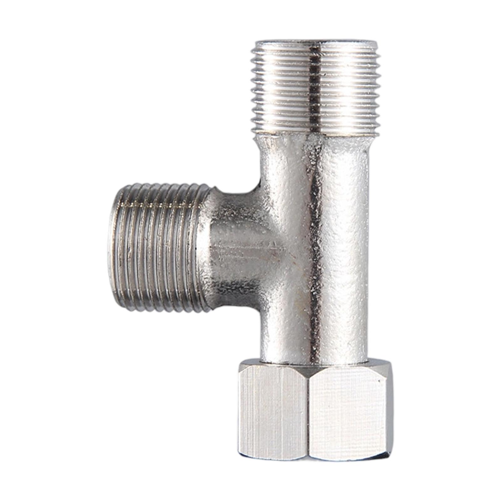 

High Pressure Corrosion Resistant 3Way T Adapter Steel Water Splitter Nozzle Converter For Plumbing Gas Liquid Systems B