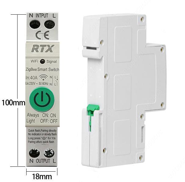 RTX TUYA 50A DIN ZigBee Licznik prądu Przekaźnik