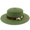 Hot Sale Straw Top Hat Fashion Pearl Accessories Panama Shade Straw Hat Women's Summer Big Eaves Beach Hat
