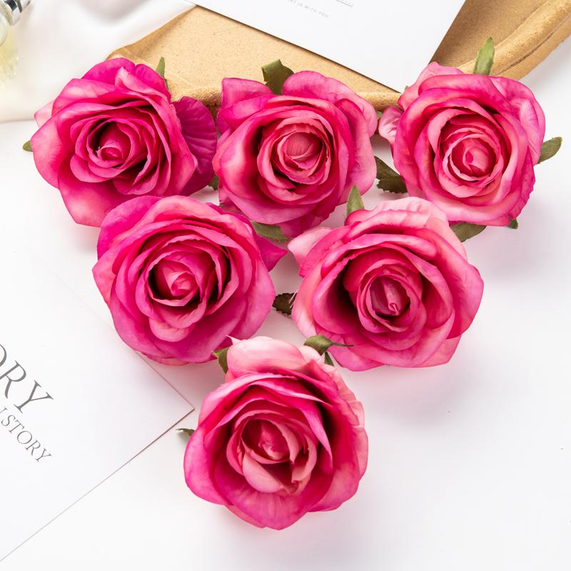 Artificial Flowers Roses Wedding Bouquets Home Decoration Garland Headdress Bridal Diy Gifts Box Christmas Garlands High Quality
