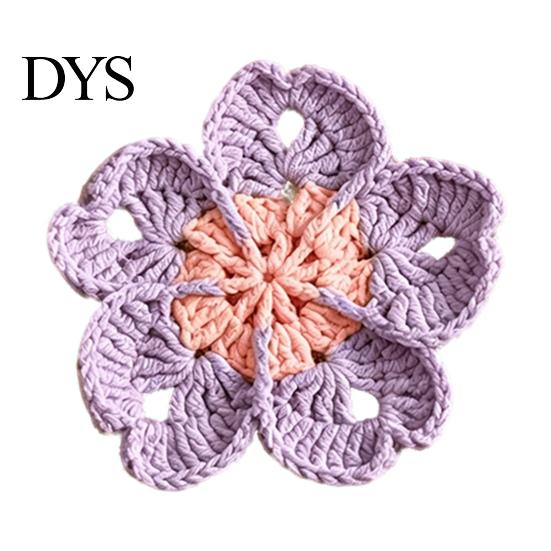 Absorbent Tableware Pads Handmade Crochet Flower Coasters for Drinks, Thermal Insulation Table Mat Cute Desk Decor Accessories Coffee Mugs And