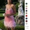 2025 Lente/Zomer Dames Glanzende Tassel Veer Pailletten V-hals Spaghetti Bandjes Jurk