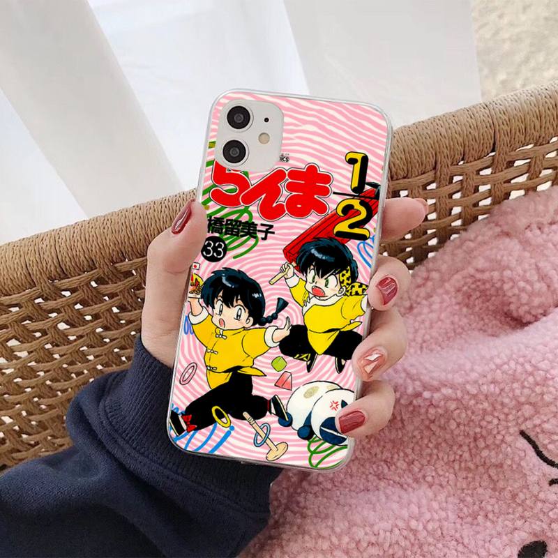Cartoon Ranma Phone Case for iPhone 11 12 13 mini pro XS MAX 8 7 6 6S Plus X 5S SE 2020 XR cover