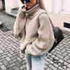 Womens Oversized Chunky Knit Turtleneck Sweater Long Sleeve Loose Fit Cotton Blend Fall Winter Casual